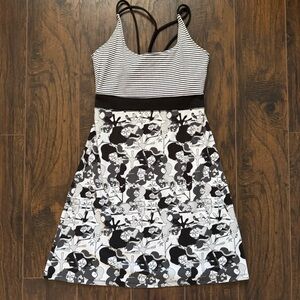 Soybu Small Black & White Optic Striped Maila Racerback Dress